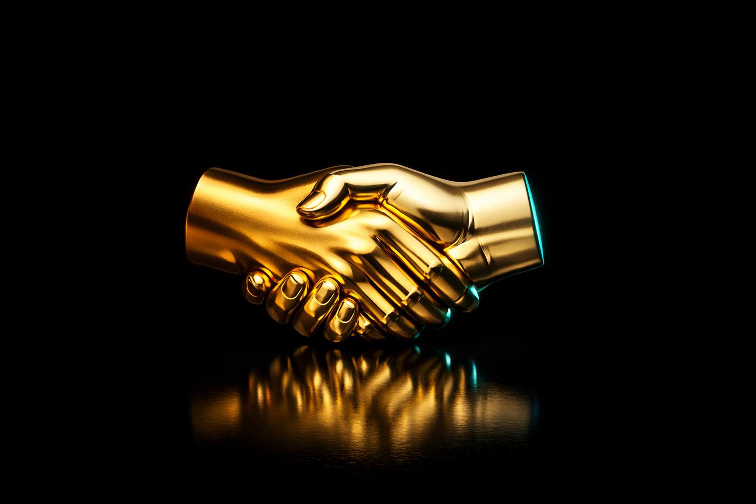 How to make your business investor ready 1 Two gold hands meeting in a handshake, representing making your business investor ready