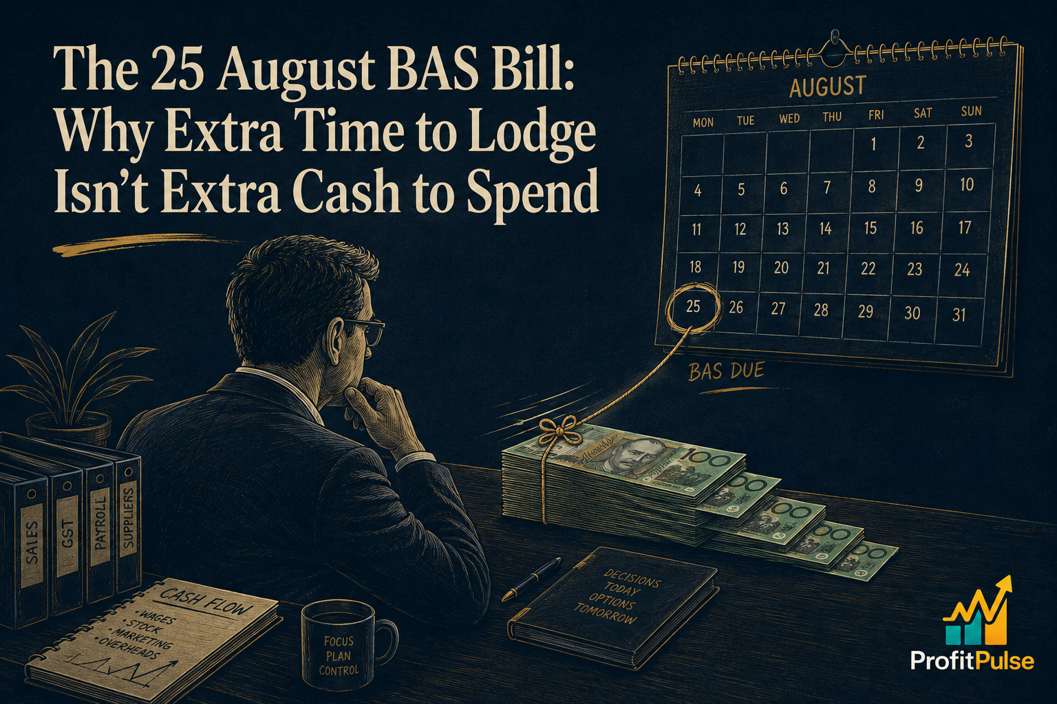 The 25 August BAS Bill: Why Extra Time to Lodge Isn't Extra Cash to Spend 33 The 25 August BAS Bill: Why Extra Time to Lodge Isn’t Extra Cash to Spend